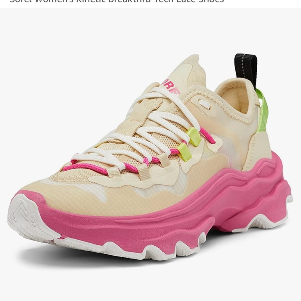 Sorel Pink and Cream Chunky Sneakers